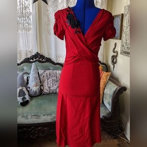 Stop staring red wiggle dress size M